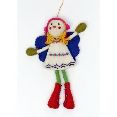 Felt Alpine Fairy Decoration  -  White Dress