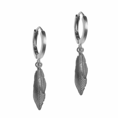 feather party hoops silver