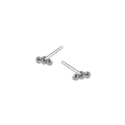 triple row mini studs silver