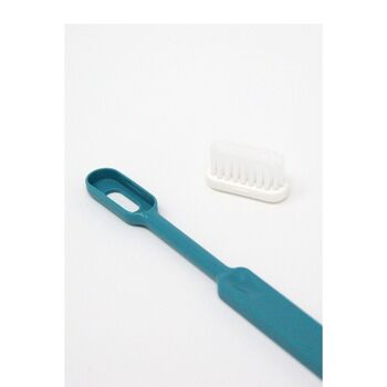 Brosse à dents rechargeable bioplastique Caliquo Bleu turquoise souple 4