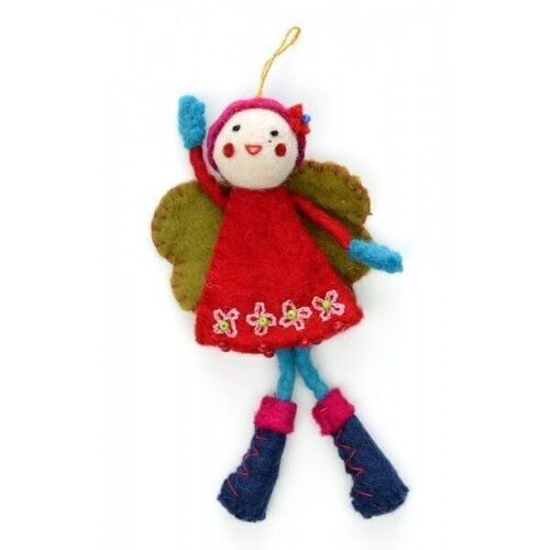 Felt Alpine Fairy Decoration  -  Red Dress