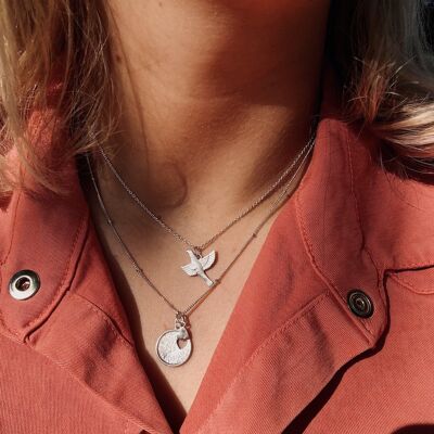 feel birdy necklace silver