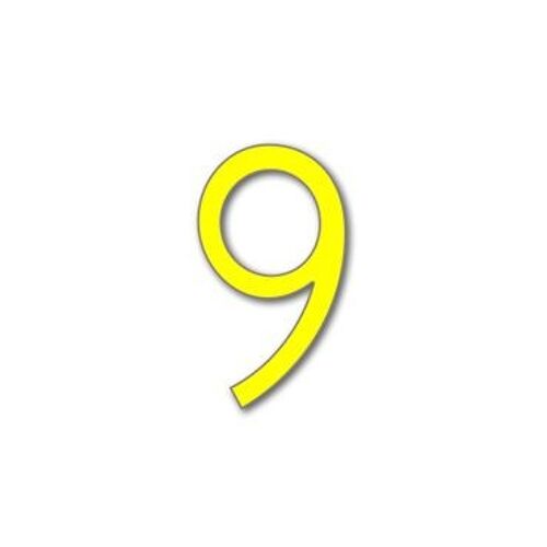 House Number Avenida 9 - yellow - 20cm / 7.9'' / 200mm