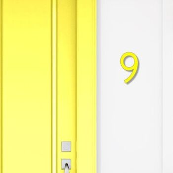 Numéro de maison Avenida 9 - jaune - 25cm / 9.8'' / 250mm 3