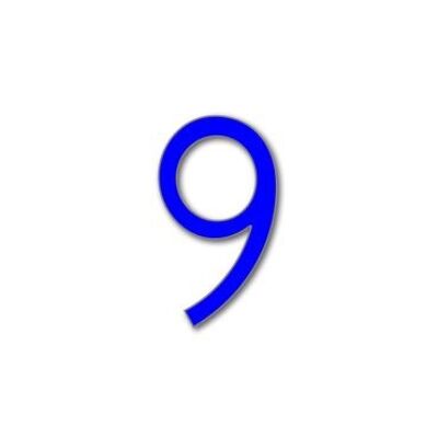 Número de casa Avenida 9 - azul - 15cm / 5.9'' / 150mm