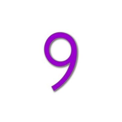 Número de casa Avenida 9 - violeta - 15cm / 5.9'' / 150mm