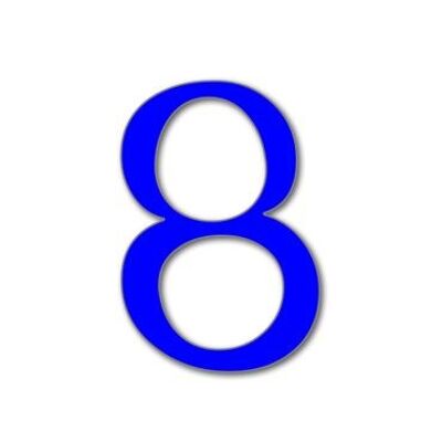 Numero civico Celtic 8 - blu - 15 cm / 5,9'' / 150 mm
