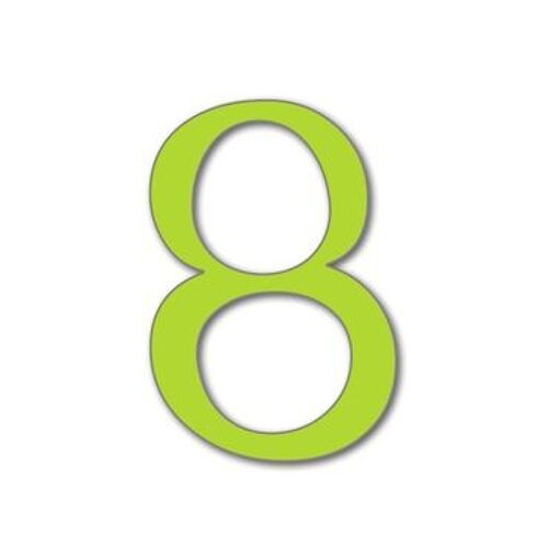 House Number Celtic 8 - lime green - 20cm / 7.9'' / 200mm