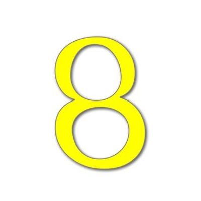 Numero civico Celtic 8 - giallo - 20 cm / 7,9'' / 200 mm