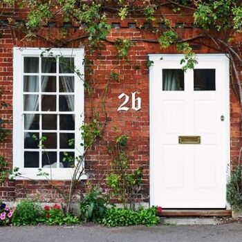 Numéro de maison ancien anglais 4 - blanc - 15cm / 5.9'' / 150mm 6