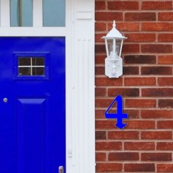 Numéro de maison Old English 4 - bleu - 15cm / 5.9'' / 150mm 3