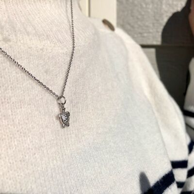 take it slow necklace silver