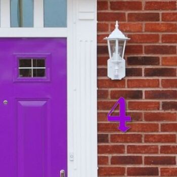 Numéro de maison Old English 4 - violet - 15cm / 5.9'' / 150mm 3
