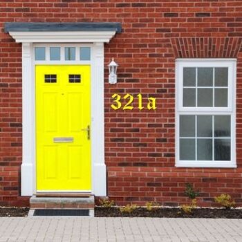 Numéro de maison vieil anglais 4 - jaune - 20cm / 7.9'' / 200mm 5