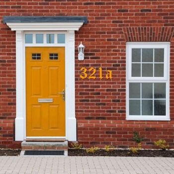 Numéro de maison vieil anglais 4 - orange - 25cm / 9.8'' / 250mm 5
