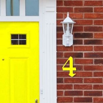Numéro de maison Old English 4 - jaune - 25cm / 9.8'' / 250mm 3