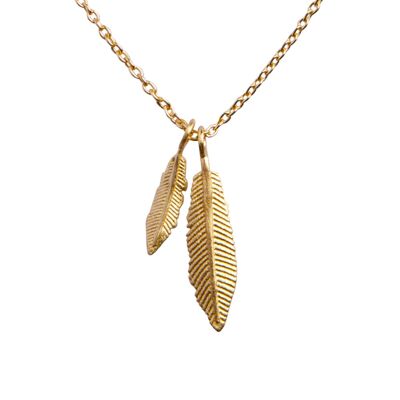 feather party necklace gold