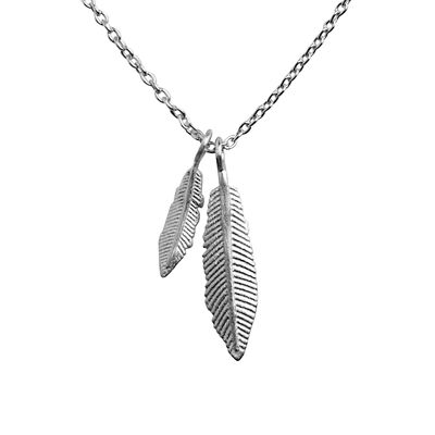 feather party necklace silver
