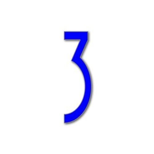 House Number Avenida 3 - blue - 25cm / 9.8'' / 250mm