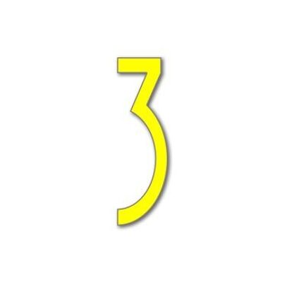 House Number Avenida 3 - yellow - 20cm / 7.9'' / 200mm