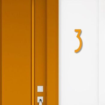 Numéro de maison Avenida 3 - orange - 15cm / 5.9'' / 150mm 3