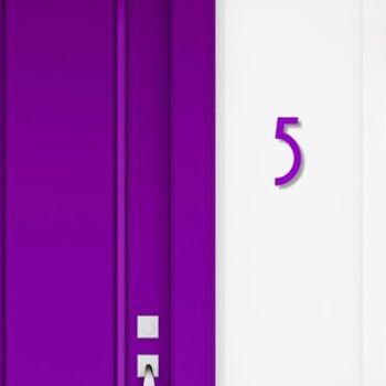 Numéro de maison Avenida 5 - violet - 15cm / 5.9'' / 150mm 3