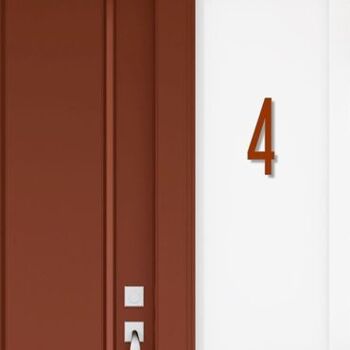 Numéro de maison Avenida 4 - marron - 25cm / 9.8'' / 250mm 3