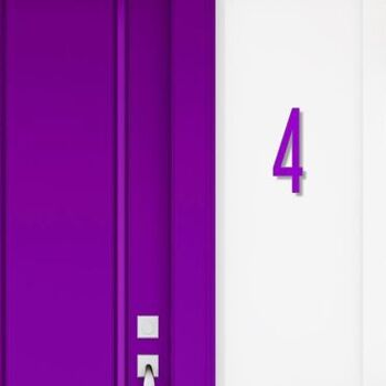 Numéro de maison Avenida 4 - violet - 20cm / 7.9'' / 200mm 3