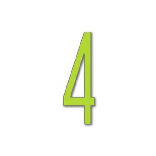 House Number Avenida 4 - lime green - 20cm / 7.9'' / 200mm