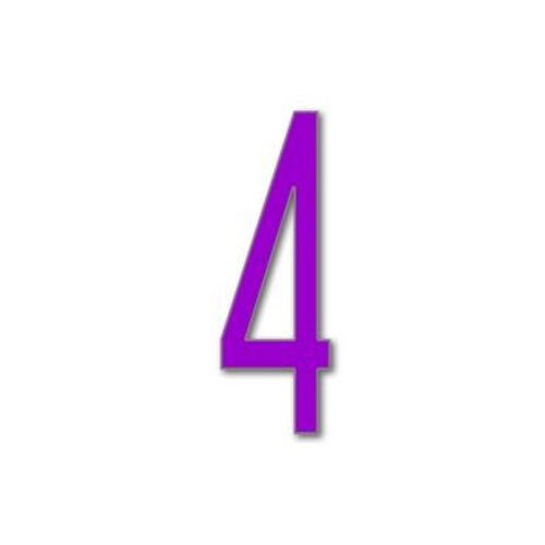 House Number Avenida 4 - purple - 15cm / 5.9'' / 150mm