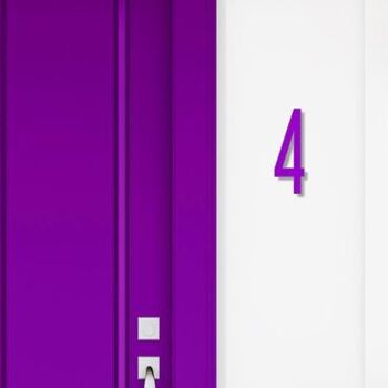 Numéro de maison Avenida 4 - violet - 15cm / 5.9'' / 150mm 3