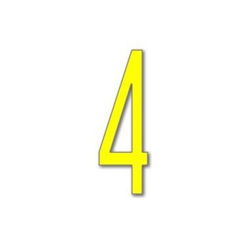 House Number Avenida 4 - yellow - 15cm / 5.9'' / 150mm