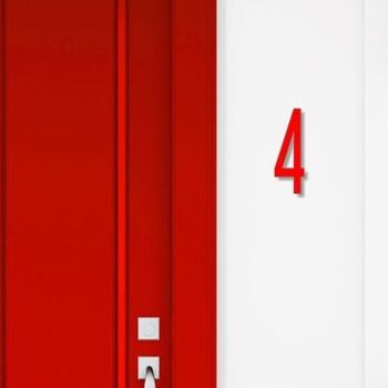 Numéro de maison Avenida 4 - rouge - 15cm / 5.9'' / 150mm 3