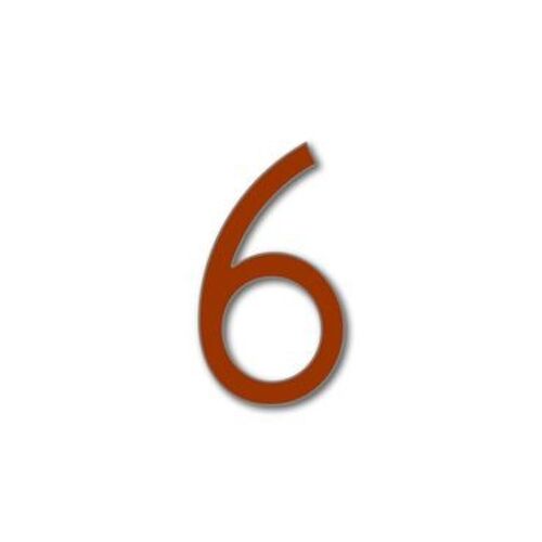 House Number Avenida 6 - brown - 15cm / 5.9'' / 150mm