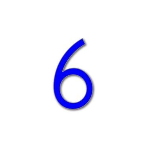 House Number Avenida 6 - blue - 15cm / 5.9'' / 150mm