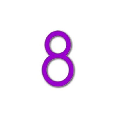 House Number Avenida 8 - purple - 20cm / 7.9'' / 200mm