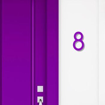 Numéro de maison Avenida 8 - violet - 20cm / 7.9'' / 200mm 3