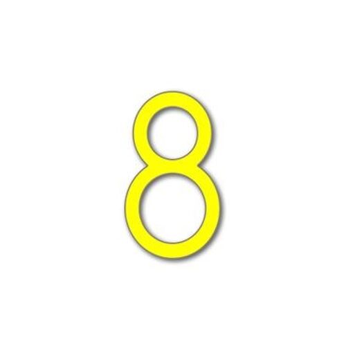 House Number Avenida 8 - yellow - 25cm / 9.8'' / 250mm