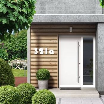 Numéro de maison Bauhaus 0 - blanc - 15cm / 5.9'' / 150mm 5