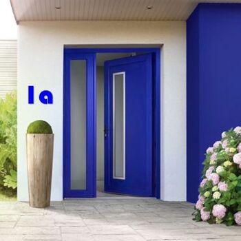 Numéro de maison Bauhaus 0 - bleu - 15cm / 5.9'' / 150mm 5