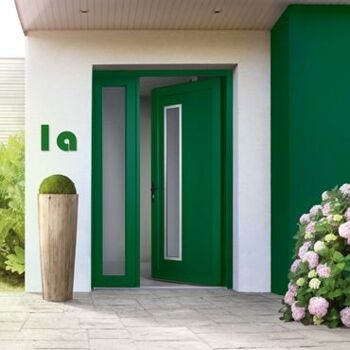Numéro de maison Bauhaus 0 - vert foncé - 15cm / 5.9'' / 150mm 5