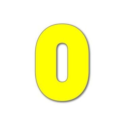 Número de casa Bauhaus 0 - amarillo - 15cm / 5.9'' / 150mm