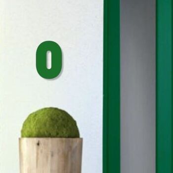 Numéro de maison Bauhaus 0 - vert foncé - 25cm / 9.8'' / 250mm 3