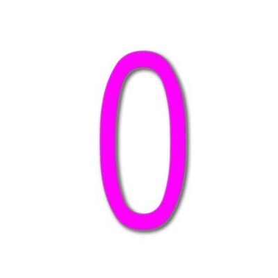 Número de casa Arial 0 - rosa - 20cm / 7.9'' / 200mm
