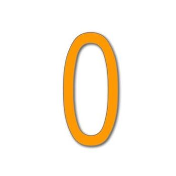Numéro de maison Arial 0 - orange - 20cm / 7.9'' / 200mm 1