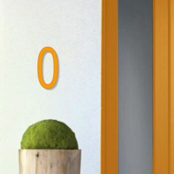 Numéro de maison Arial 0 - orange - 20cm / 7.9'' / 200mm 3