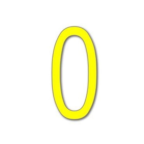 House Number Arial 0 - yellow - 25cm / 9.8'' / 250mm