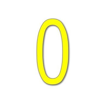 Numéro de maison Arial 0 - jaune - 25cm / 9.8'' / 250mm 1