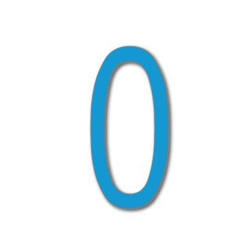 House Number Arial 0 - light blue - 25cm / 9.8'' / 250mm