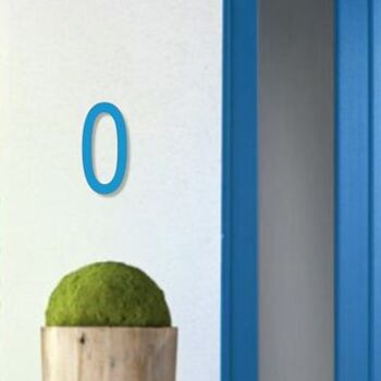 Numéro de maison Arial 0 - bleu clair - 25cm / 9.8'' / 250mm 3